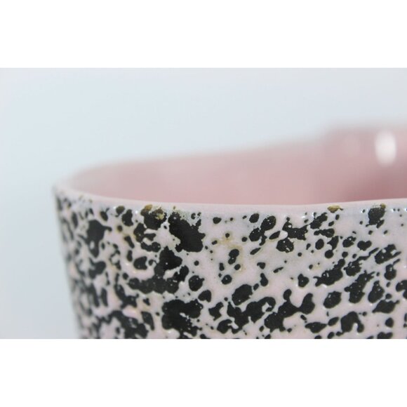 Kenwood Zanesville Pottery Vase 10” USA 2103 MCM Pink Black Speckled Tri Lobe - Picture 12 of 14